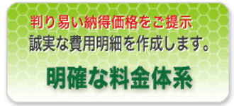 誠実な費用明細を作成し明確な料金体系を約束します